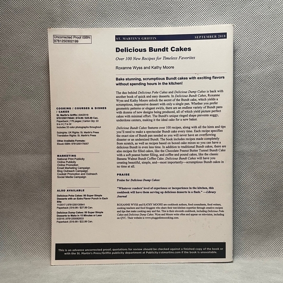 Cookbook Delicious Bundt: Cakes More Than 100 New Recipes for Timeless Favorites - Picture 2 of 2